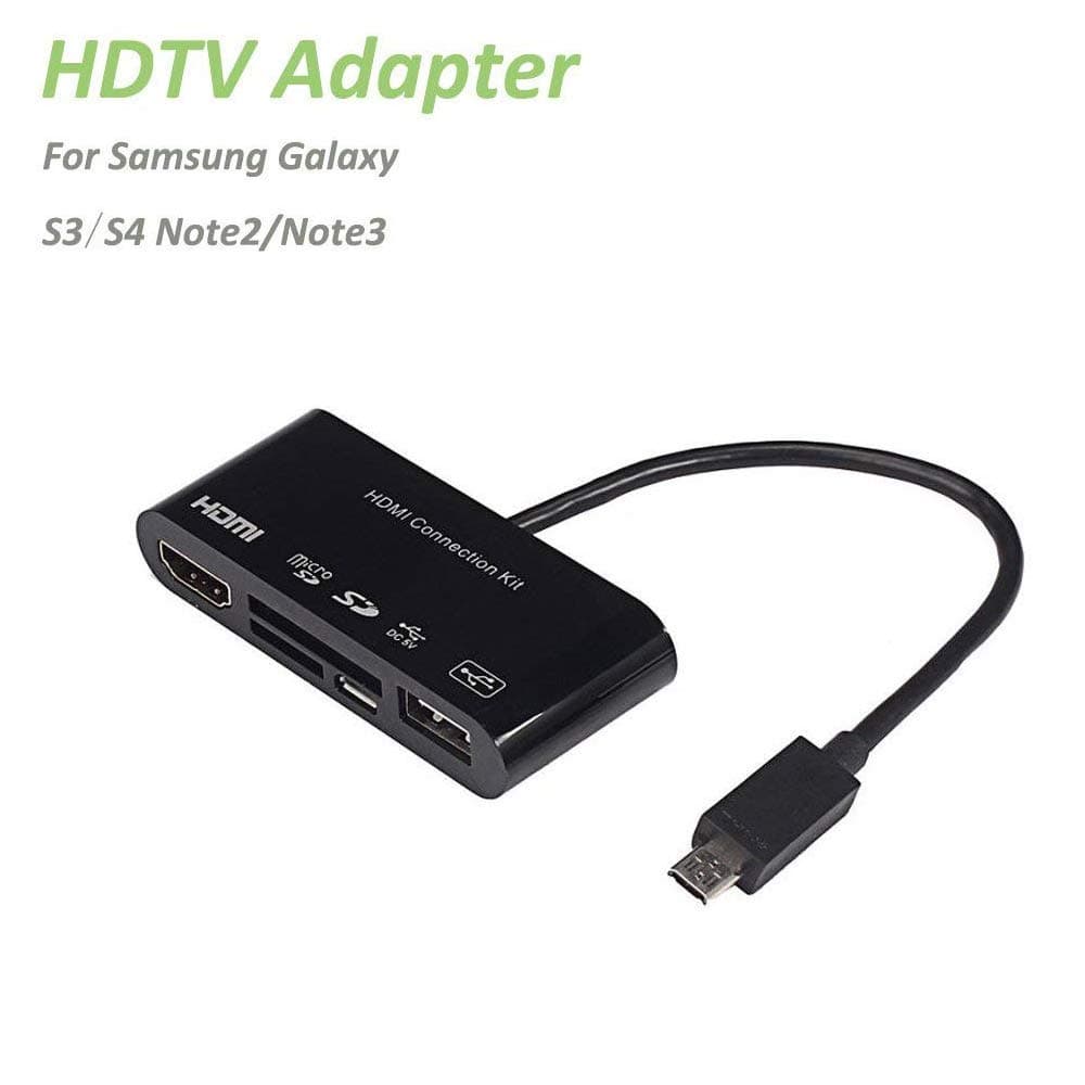 5-in-1 Micro USB MHL to HDMI HDTV Adapter USB OTG SD Card Reader Kit for Samsung Galaxy S3 S4 Note2 Note3