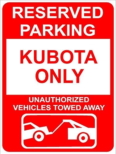 Beach Graphic Pros 9"x12" Aluminum KUBOTA Reserved Parking only Family Name Novelty Sign Wall décor