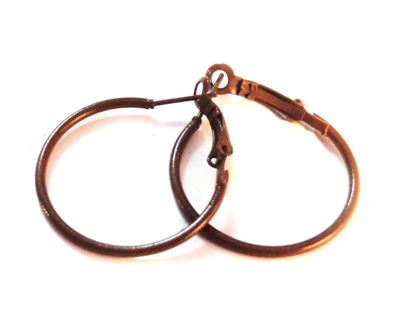 Color Hoop Earrings Simple Thin Hoop Earrings 1.5 Inch Brown Hoop Earrings