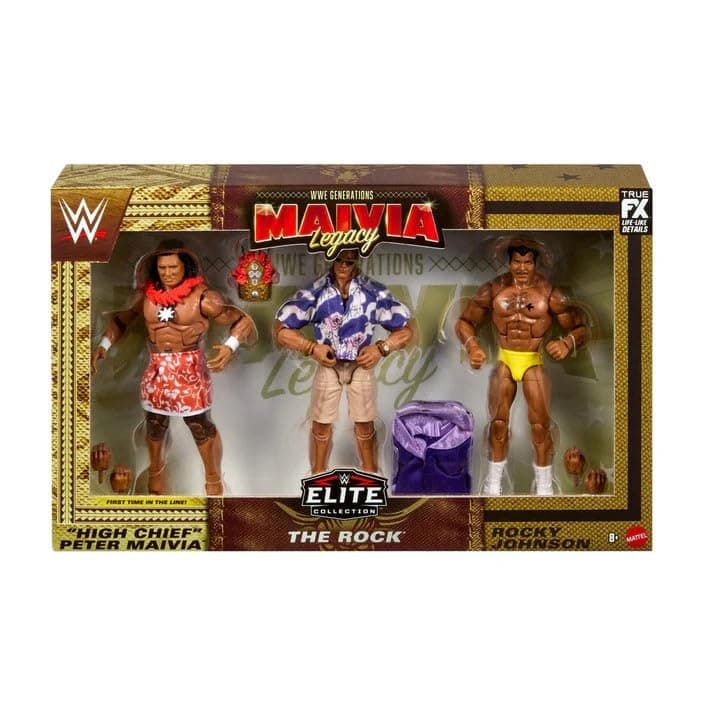 Mattel WWE Wrestling Figure Elite Collection The Rock 3-Pack