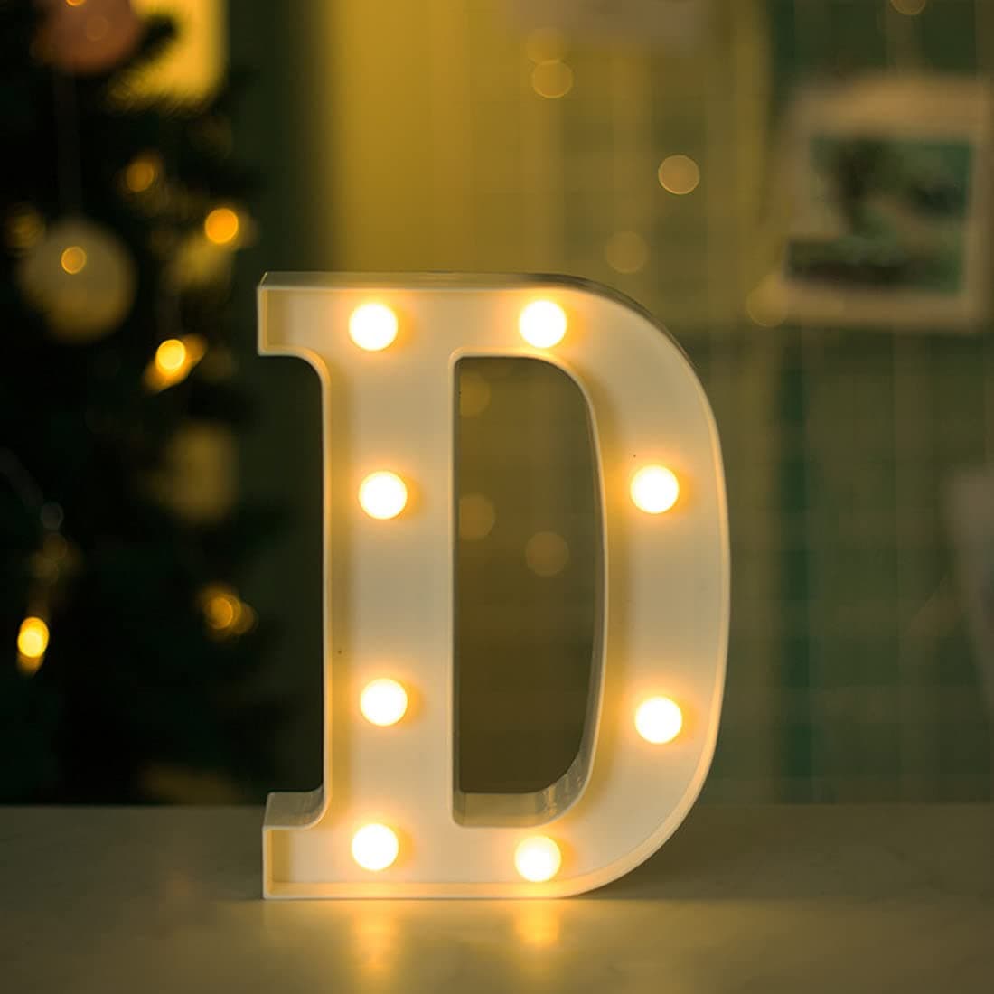 MUJNIYAN Led Letter Lights DIY Decorative Night Lights for Living Room, Party, Birthday, Wedding, Bar Decoration (D)