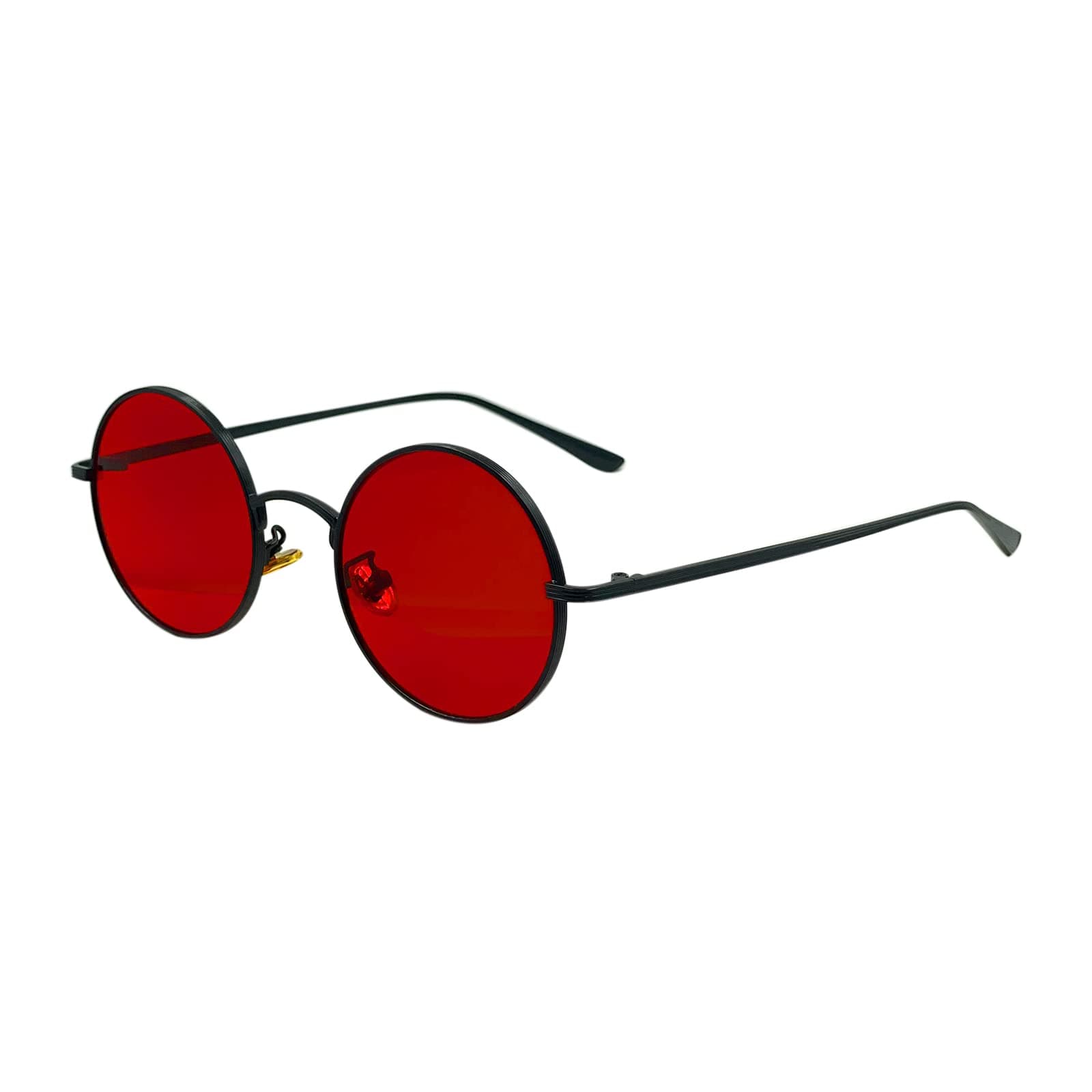 Sunglasses Unisex Round Sunglasses Men Circle Womens Mens Sun Glasses UV400 Protection Black Red