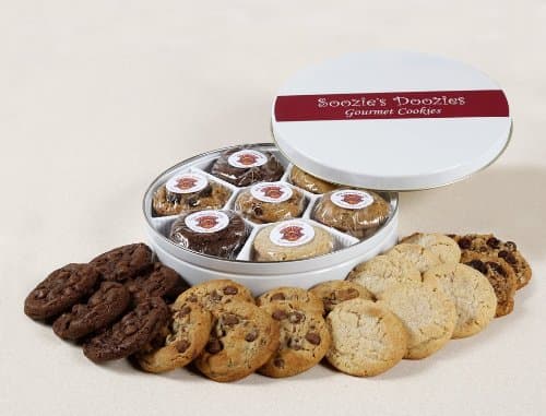 Soozies Doozies Soft & Rich Cookie Gift Tin. 21 Fresh Baked Cookies for All Occasions.