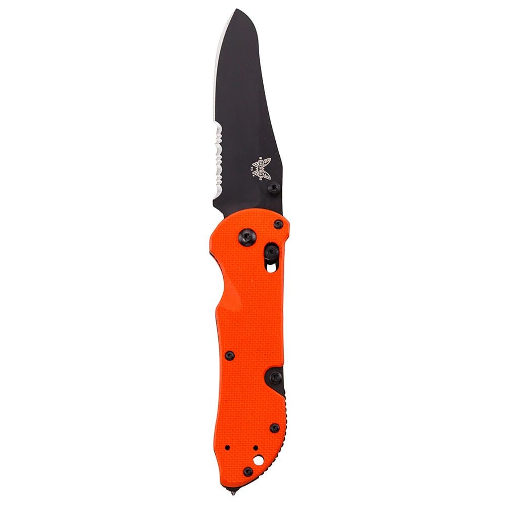 Benchmade - Triage 915, Serrated Sheepsfoot, Coated Finish, Orange Handle