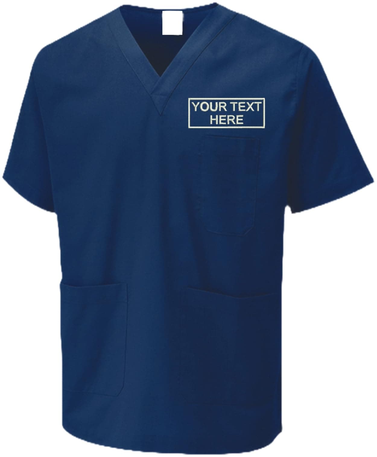 Customise Embroidered Unisex Adults Scrubs Tunic, Free Personalise Left Chest Text Scrub Tunic, Health Care Hospital, Medical Uniform Women/Men Nurse Uniform, Workwear Doctor Nurse Dress