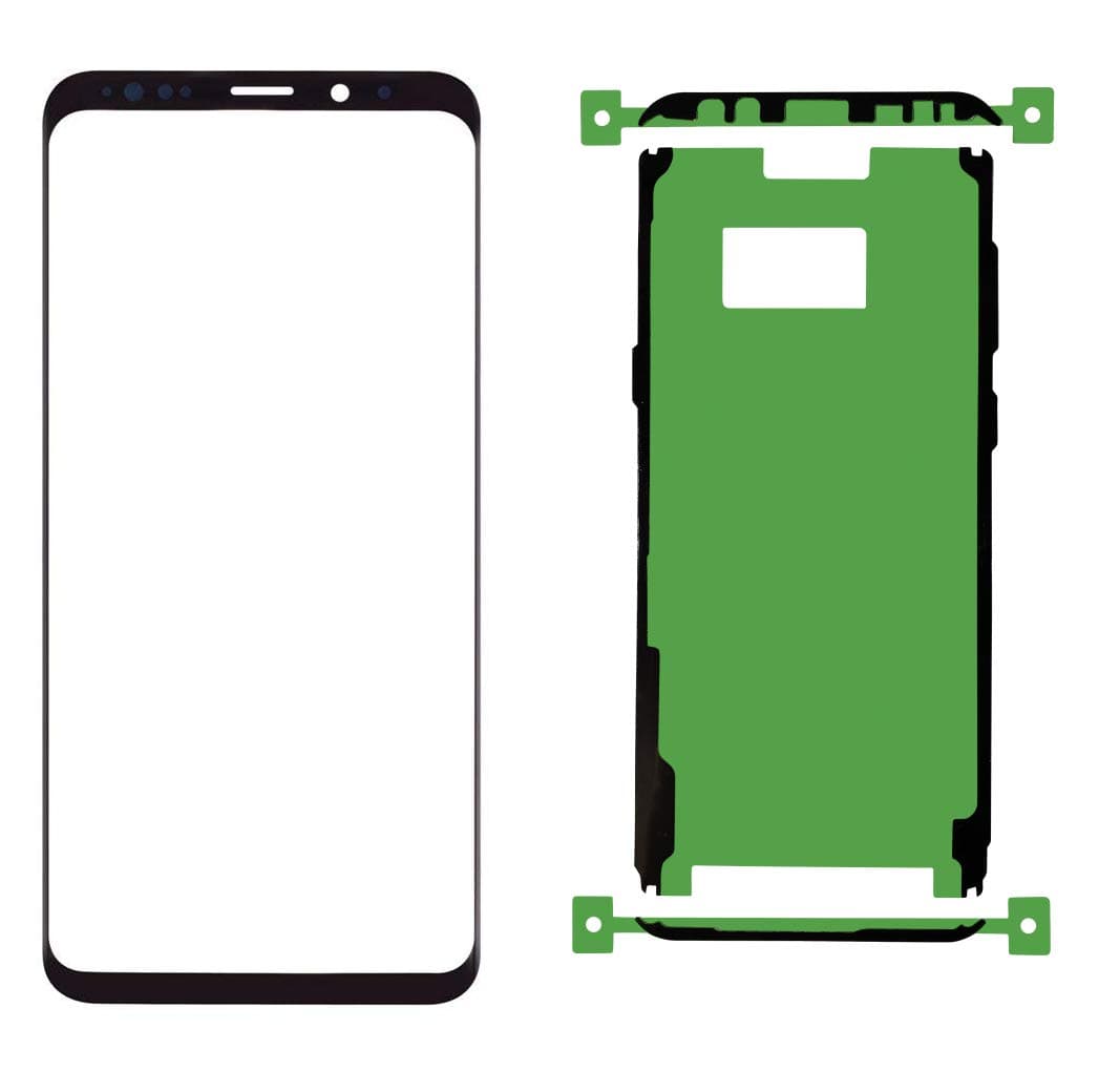 Original Galaxy S8 Plus Front Outer Lens Glass Screen Replacement and Pre-Cut Adhesive Glue Tape Sticker（Compatible All Models）