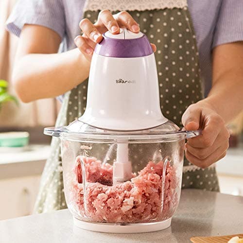 Zonku ABS Stainless Steel and Glass Electric Meat Grinders with Bowl for Kitchen Food Chopper, Meat, Vegetables, Onion Slicer Dicer, Fruit and Nuts Blender (White)