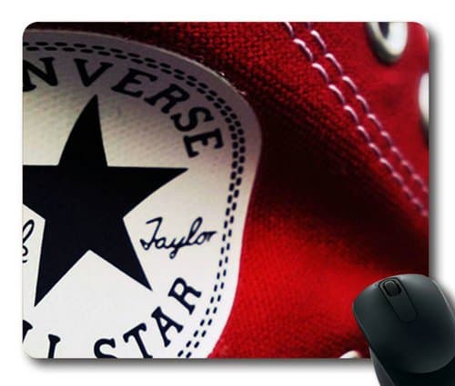 Mouse Pad with Converse Chuck Taylor Logo Up Close Non-Slip Neoprene Rubber Standard Size 9 Inch X 7 Inch X 1/8 Mousepad