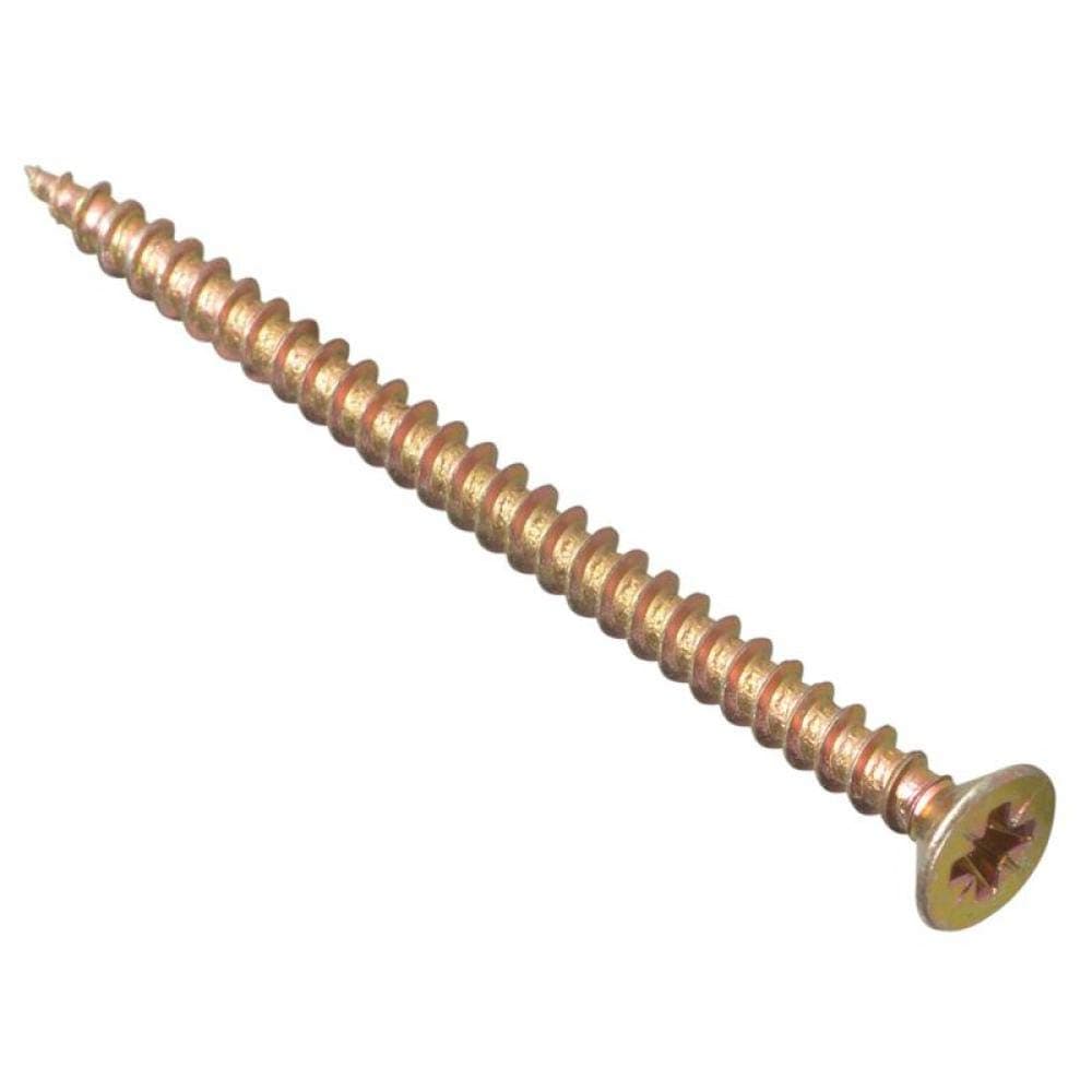 ForgeFix Multi-Purpose Single Thread Screws | 6.0 x 80mm | Zinc Yellow Passivated | Box 100