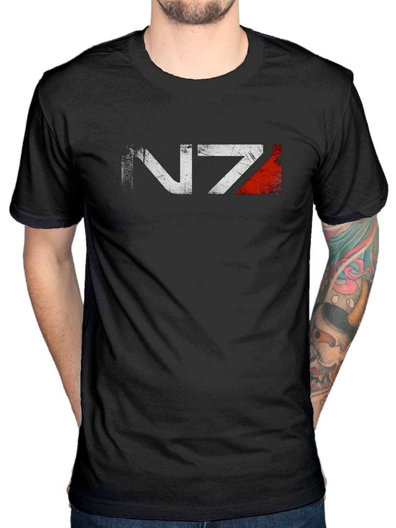 Official Mass Effect N7 T-Shirt, Black, XL