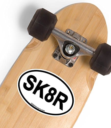 SK8R Oval Vinyl Sticker. Style your laptop, car or gear. Perfect skater sticker for the skater boy, sk8r boi or skater girl in your life.