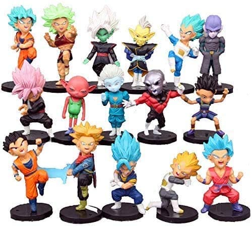 Valibe 16 Pack Dragon Ball Z Cake Toppers,3" Goku Figures Cake Toppers Set – DBZ Action Figure Set