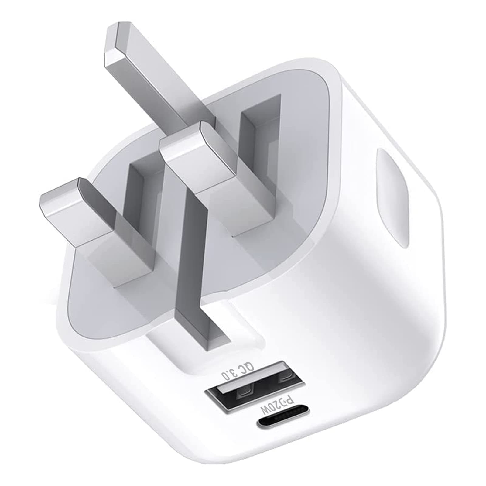 mione 20W USB C Charger Block, 2-Ports [USB-C + USB] Charging Station, QC PD3.0 GaN Fast Charging Block, Type C Power Adapter for iPad Pro/iPhone/Samsung Note/Galaxy (Not with Cable)