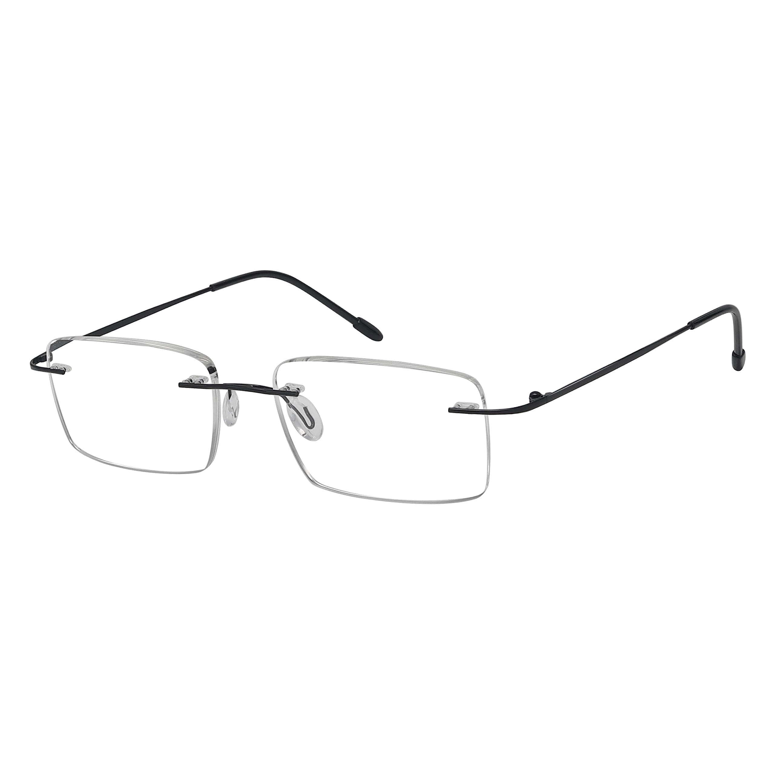 Eyekepper Frameless Reading Glasses for Men Reading - Rectangle Rimless Reader Eyeglasses Black +3.00
