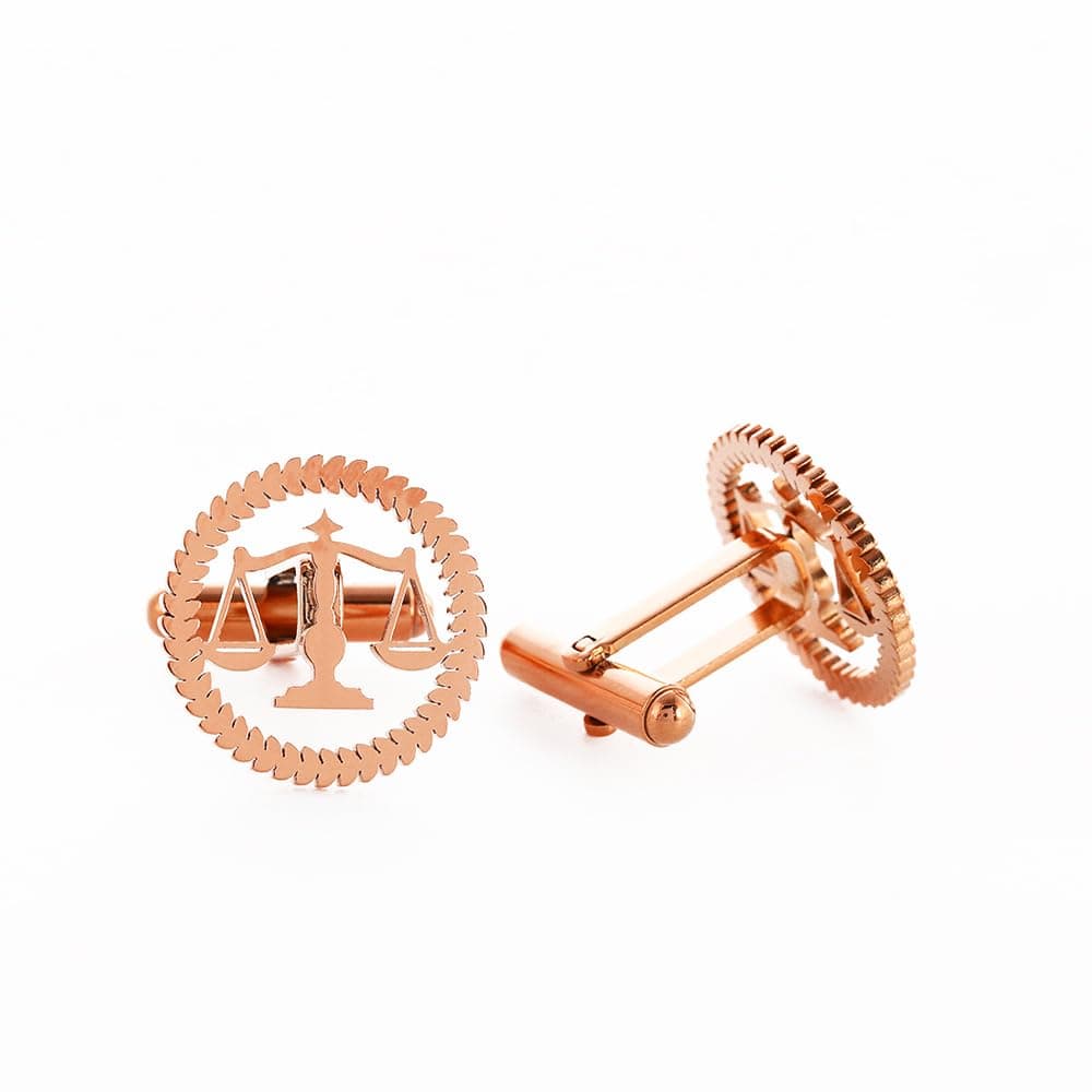Stainless Steel Circle Advocate Lawyer Libra Balance Advocate Lawyer Cufflinks For Mens