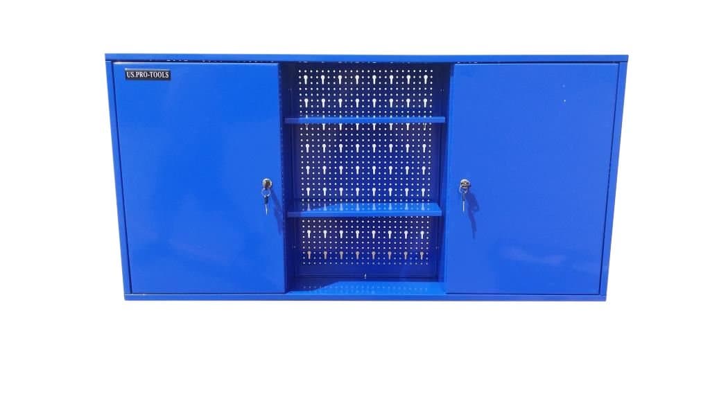 US PRO TOOLS BLUE STEEL METAL GARAGE STORAGE TOOL CABINET WALL RACK MOUNT HANGING CUPBOARD TOOL CHEST TOOL BOX