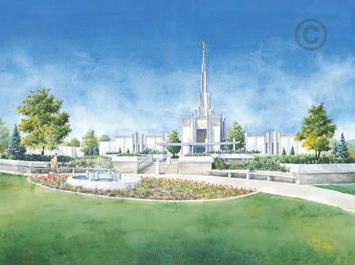 LDS Denver Colorado Temple - Chad Hawkins Temple Sketch - 16x20 Print