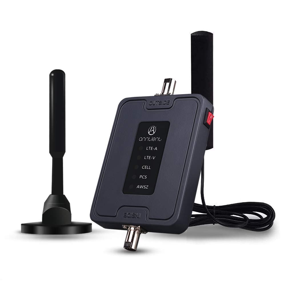 5 Band Cell Phone Signal Booster for Car Truck and RV - Band 2/4/5/12/13/17 Vehicle Repeater Supports Verizon AT&T T-Mobile Sprint All Carriers - Boosts Your Voice & Data