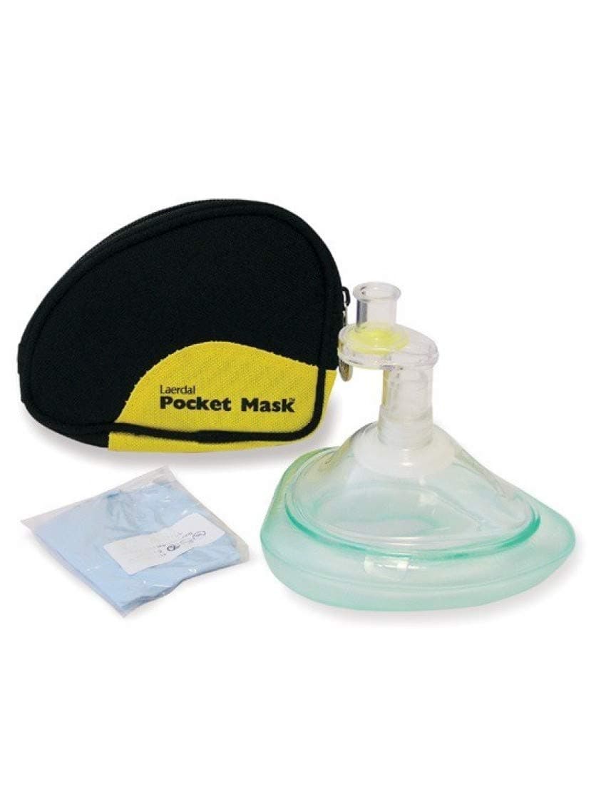 CPR Pocket Mask, Complete, Black Soft Case