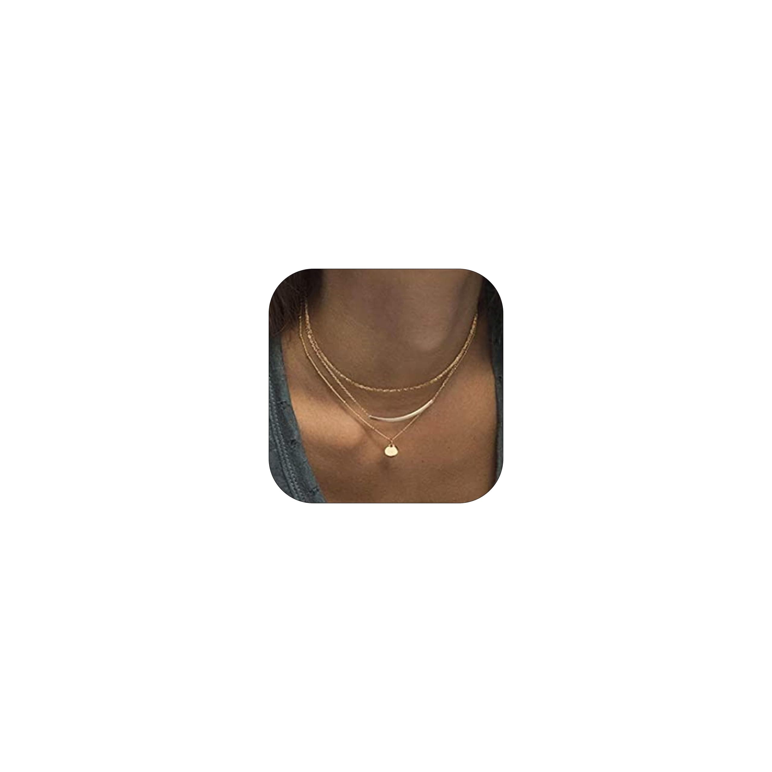 Layered Necklaces Gold Necklace for Women Dainty Coin Choker Necklaces Handmade Pearl Pendant Necklaces Adjustable Layering Chain Necklaces Jewelry Set for Women