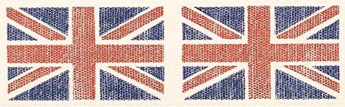 25mm Berisford Retro Vintage Union Jack Flag Print Ribbon 4 Blue - per metre