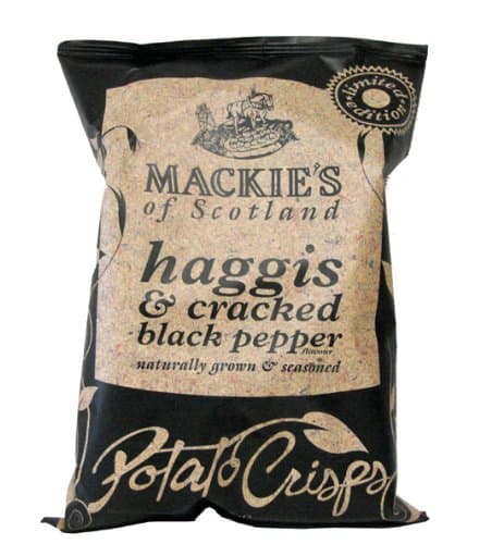 Mackies of Scotland Haggis & Cracked Black Potato Chips, Pepper, 63.6 Oz, Pack Of 12