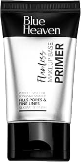 "Blue Heaven Flawless Makeup Base Primer | Smooth & Long-Lasting Base | Pores & Fine Lines Minimizer Primer for Face makeup | Silk Matte Finish | Non-Greasy and Oil-Free | Silicon Gel-Based Infused with Aloe Extracts | 30gm