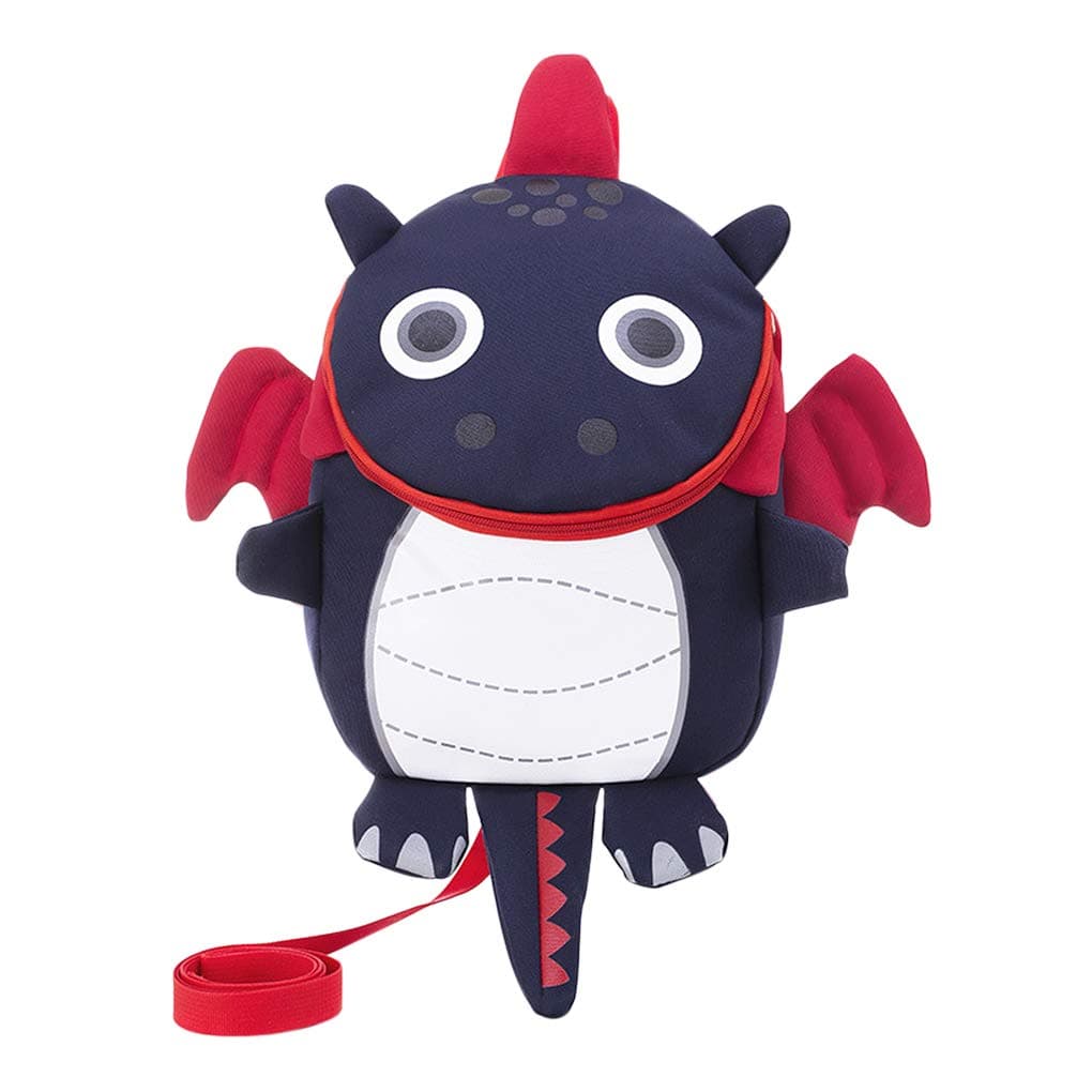 Moonlove Kids Toddlers Cute Dinosaur Walking Safety Harness Backpack Baby Walker's Bag with Safety Reins Belts Travel Bag Cartoon Nursery School Bag for Baby Boys Girls, Deep Blue B, Daypack Backpacks