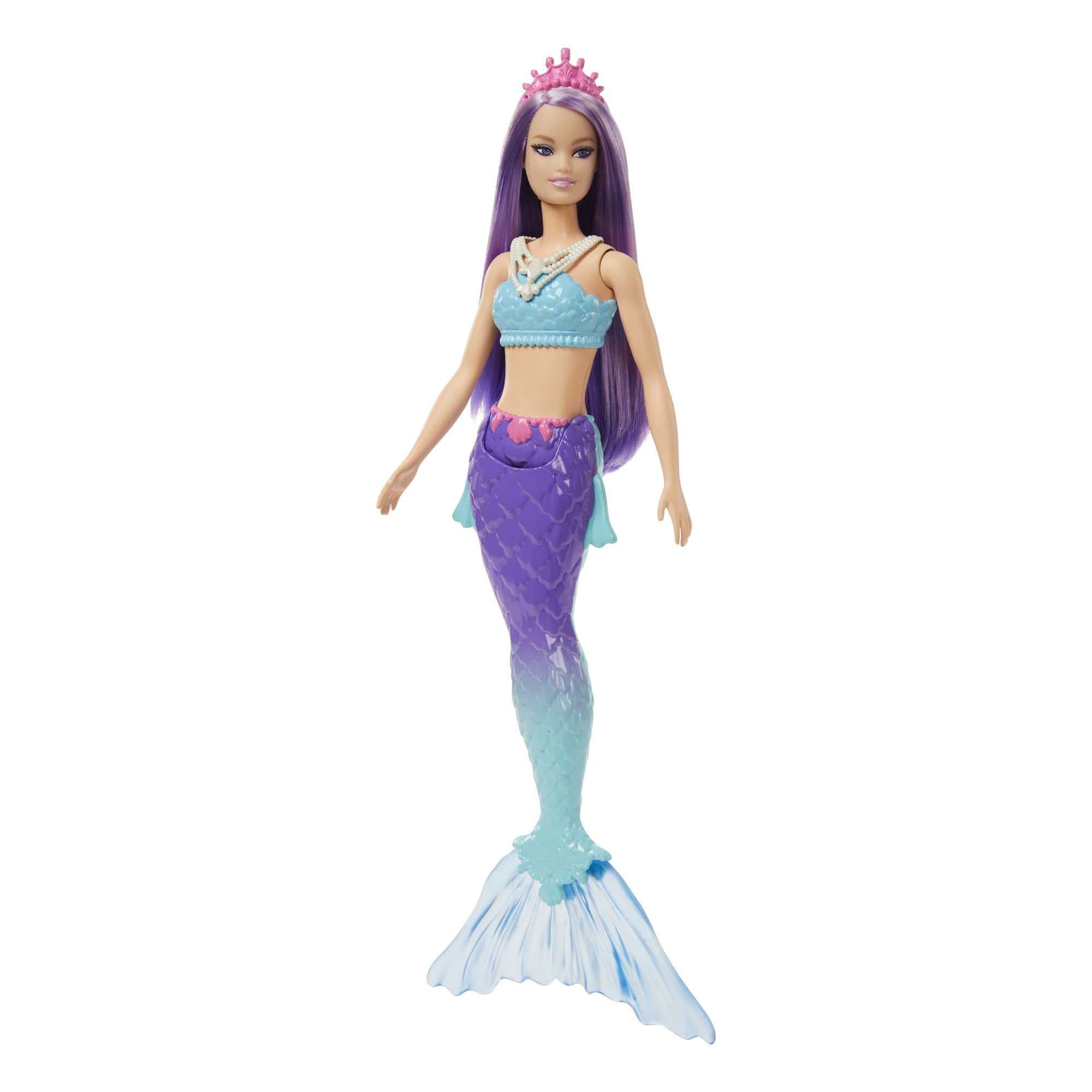Barbie Dreamtopia Mermaid Doll (Purple Hair) With Blue & Purple Ombre Mermaid Tail and Tiara, Toy for Kids Ages 3 Years Old and Up, HGR10