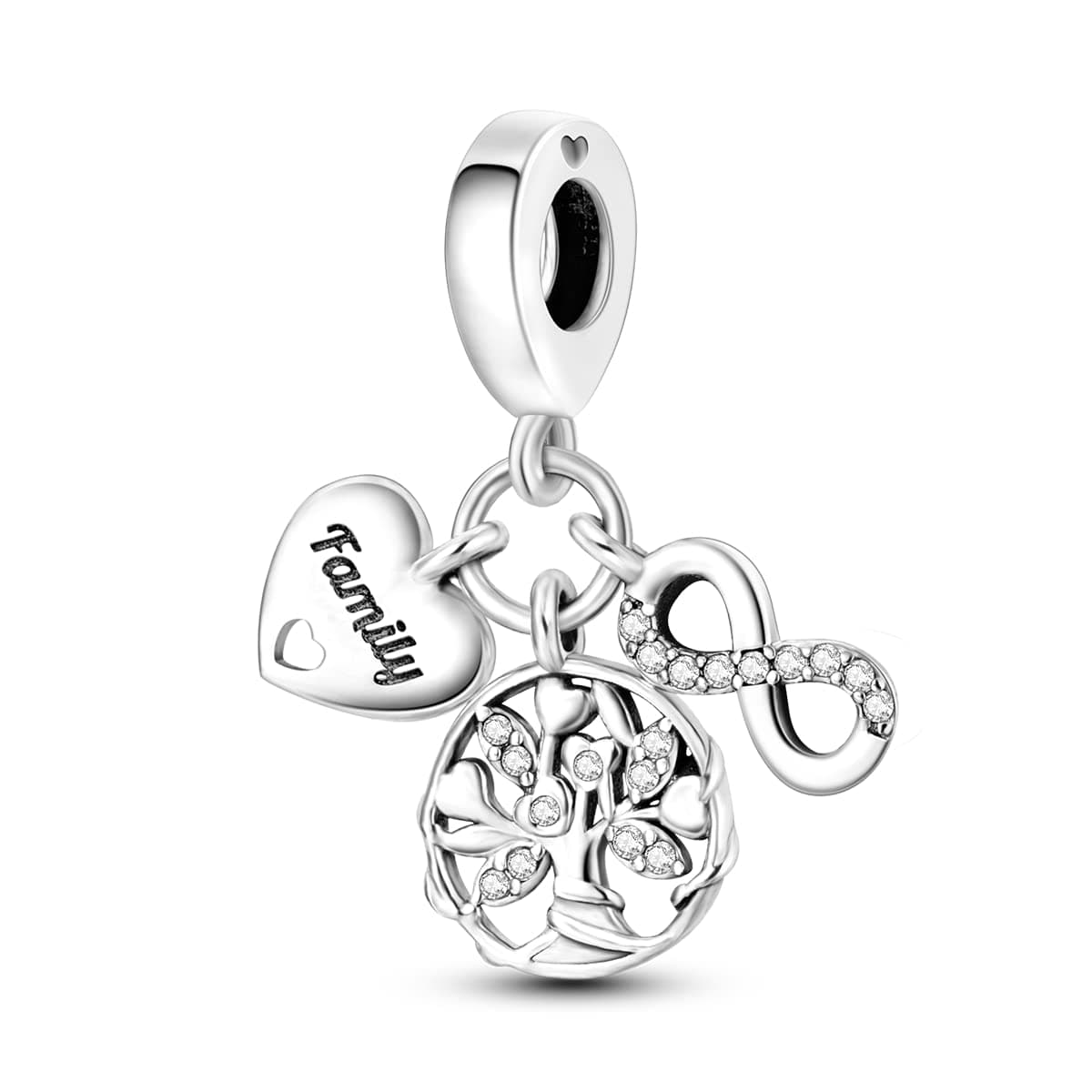 MULA 925 Sterling Silver Charms for Bracelets Family Love Dangle Cross Pendants Beads Charm Jewelry for Women