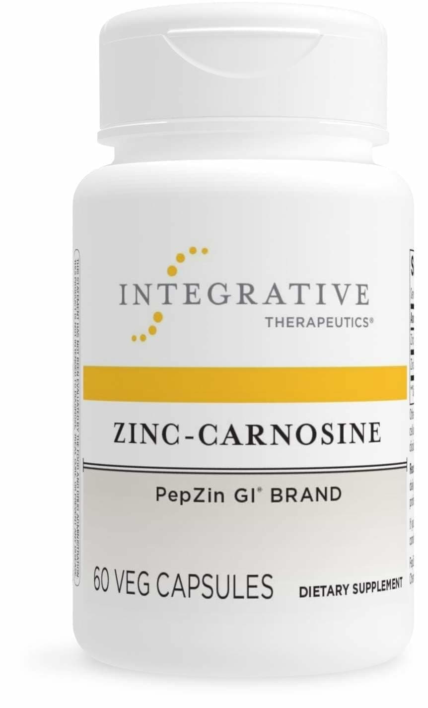 Integrative Therapeutics Zinc-Carnosine - Digestive & Gut Health Support* - GI Tract Supplement - Vegan, Gluten-Free & Dairy-Free - 60 Capsules (60 Servings)