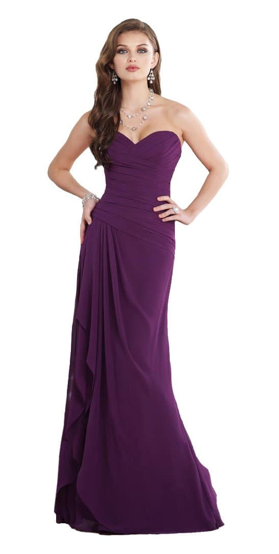Sophia Tolli BY21391 Strapless Long Social Occasion Dress, Grape, 12