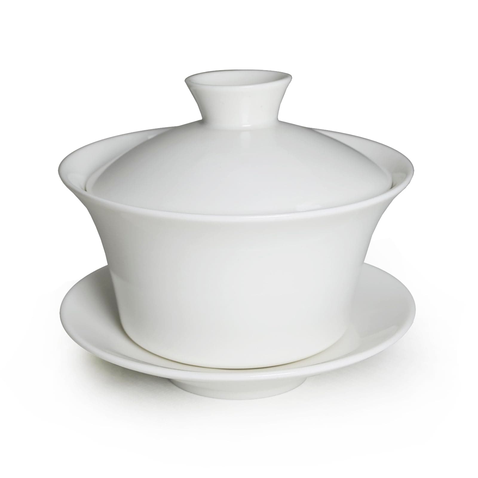 Traditional Gaiwan Tea Set with Lid and Saucer Classic Chinese Tea Cup Porcelain Teacups 200ml White
