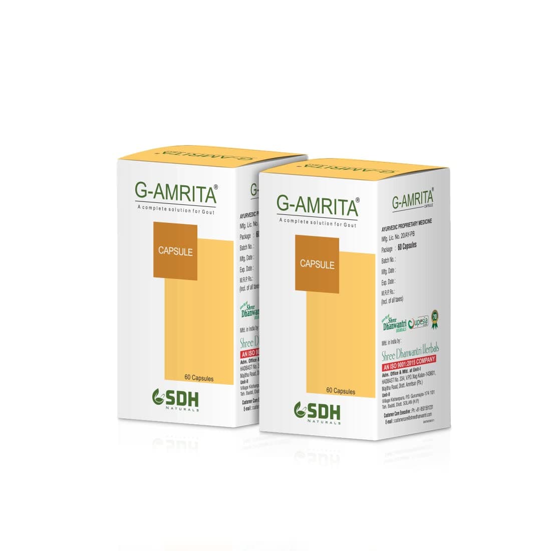 Naturals G Amrita Capsule helps in Gout, Joint Pain Relief by Healthy Uric Acid Level, helps reduce swelling & Pain, Supplement for Joint care pack of 120 (60x2) Capsules