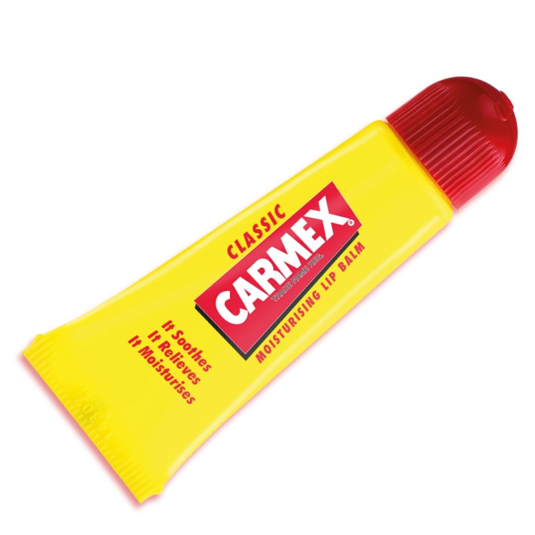 Carmex Classic Moisturising Lip Balm Tube | Prevents Dryness, Peeling & Lip Discolouration from Sun Exposure | Hydrating Lip Care with Cooling Relief for Hot, Sunny Days (10g)