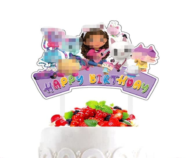 XRHOT Birthday Cake Decorations, Gaby Toy House Happy Birthday Cake Topper Cupcake Toppers Gaby Toy House Doll Figures Birthday Cake Toppers Decorations Gaby Toy House Theme Party 25 PCS