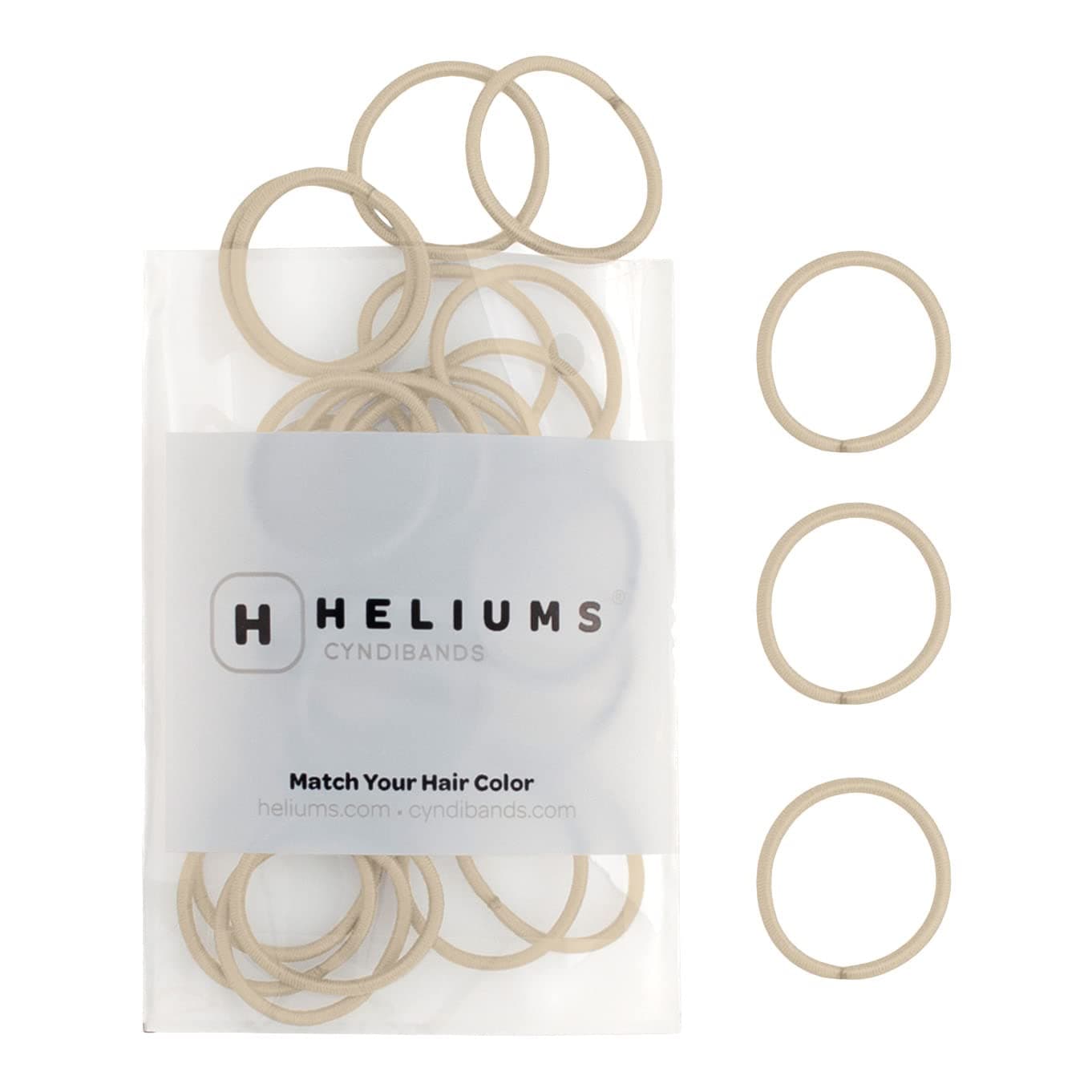 Heliums Small Hair Bands - Light Blonde - 2mm Hair Ties, 48 Count, 2.5cm Mini Hair Bobbles for Thin Hair, Small Ponytails, Braids and Kids