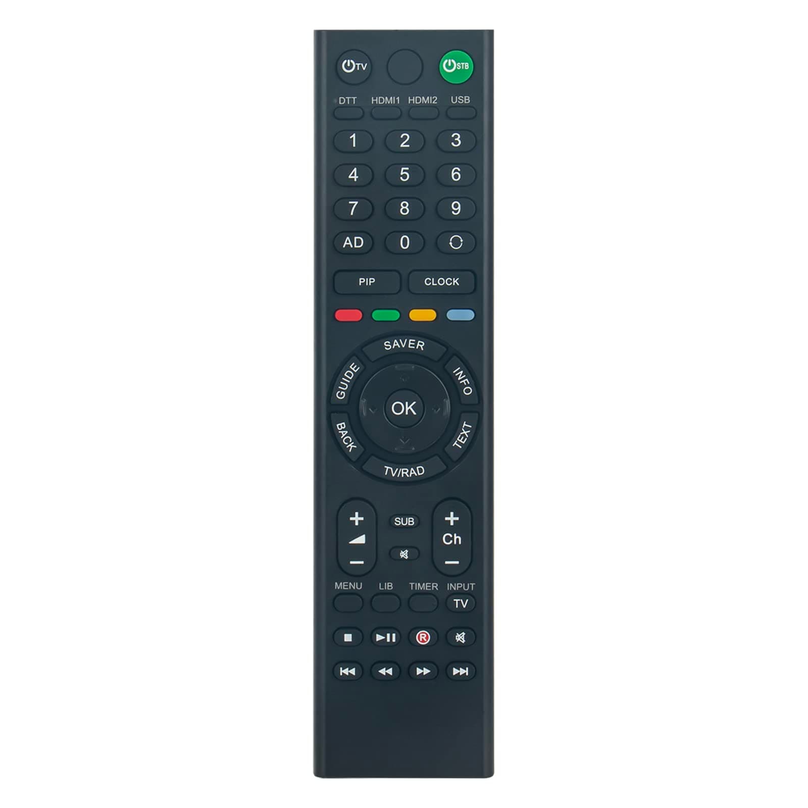 ALLIMITY RM-100 Replacement Remote Control for TVONICS FREEVIEW TOP Box PVR Recorder DTR-HD500 DTR-Z500HD DTRHD500 DTRZ500HD