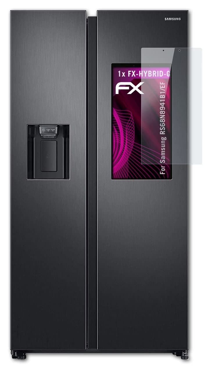 atFoliX Plastic Glass Protective Film Compatible with Samsung RS68N8941B1/EF Glass Protector, 9H Hybrid-Glass FX Glass Screen Protector of Plastic