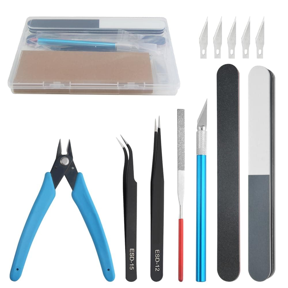 WMYCONGCONG 8 PCS Model Tools Kit Modeler Basic Tools Hobby Building Tools Kit for Gundam Buildings Cars Airplanes Model Assemble Building Repairing and Fixing