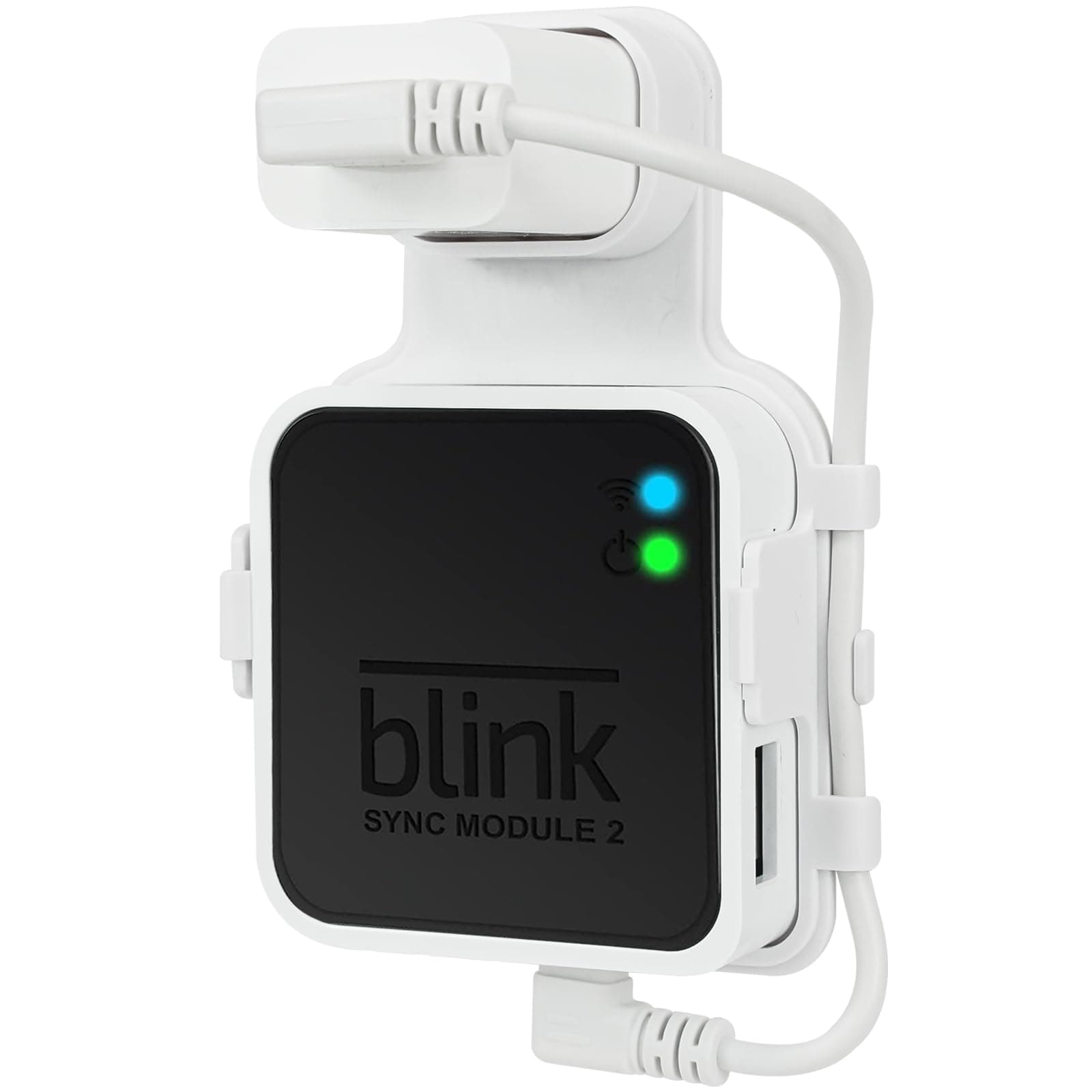 Outlet Wall Mount for Blink Sync Module 2 - Space-Saving Bracket with Short Cable for Blink Indoor & Outdoor Security Systems- Blink sync Module Holder & Mount