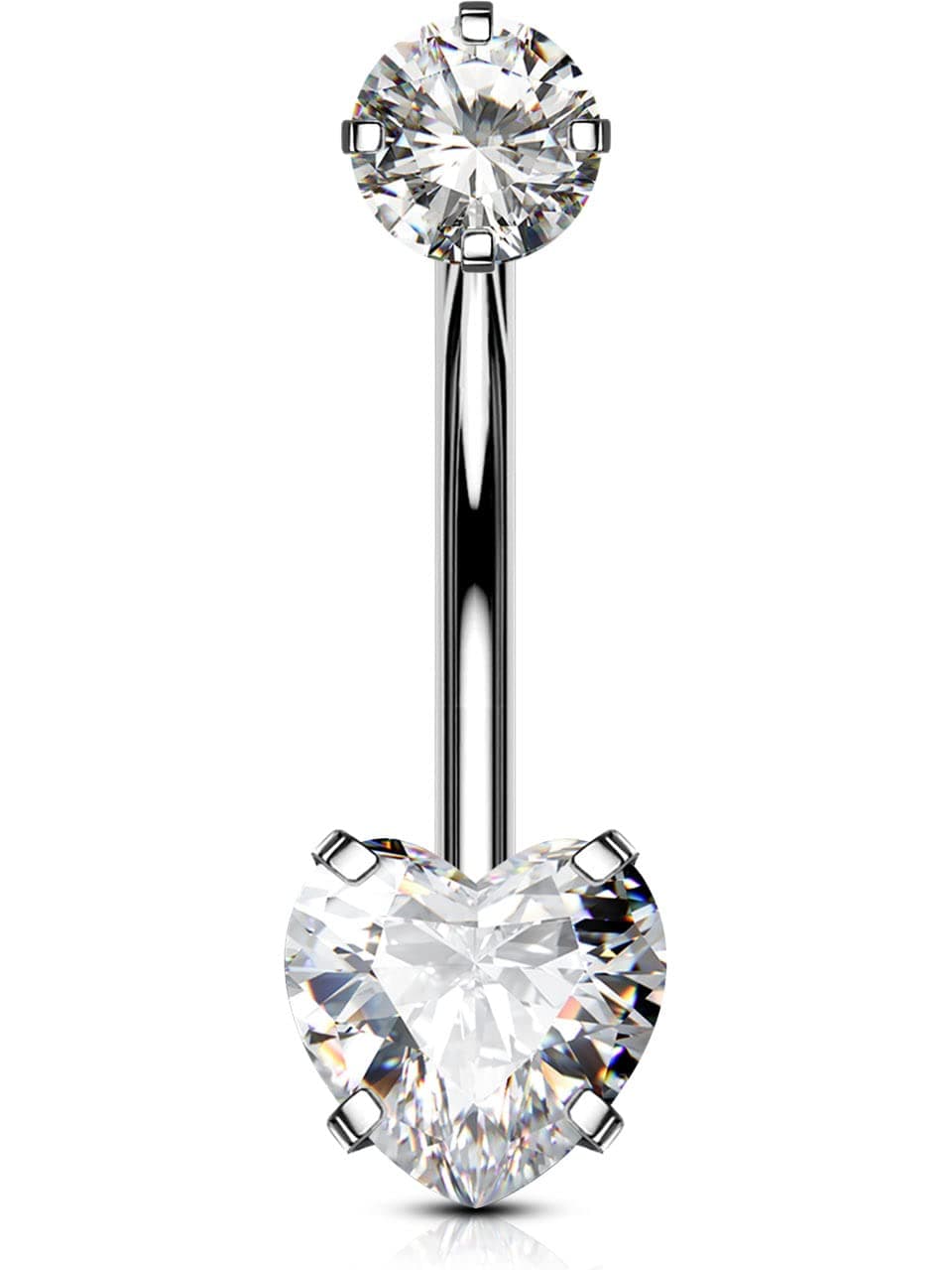 OUFER Body Piercing Internally Solid Titanium 12mm Belly Button Bars Extra Long Navel Bars 14G Belly Bars Belly Button Ring Navel Piercing Jewellery