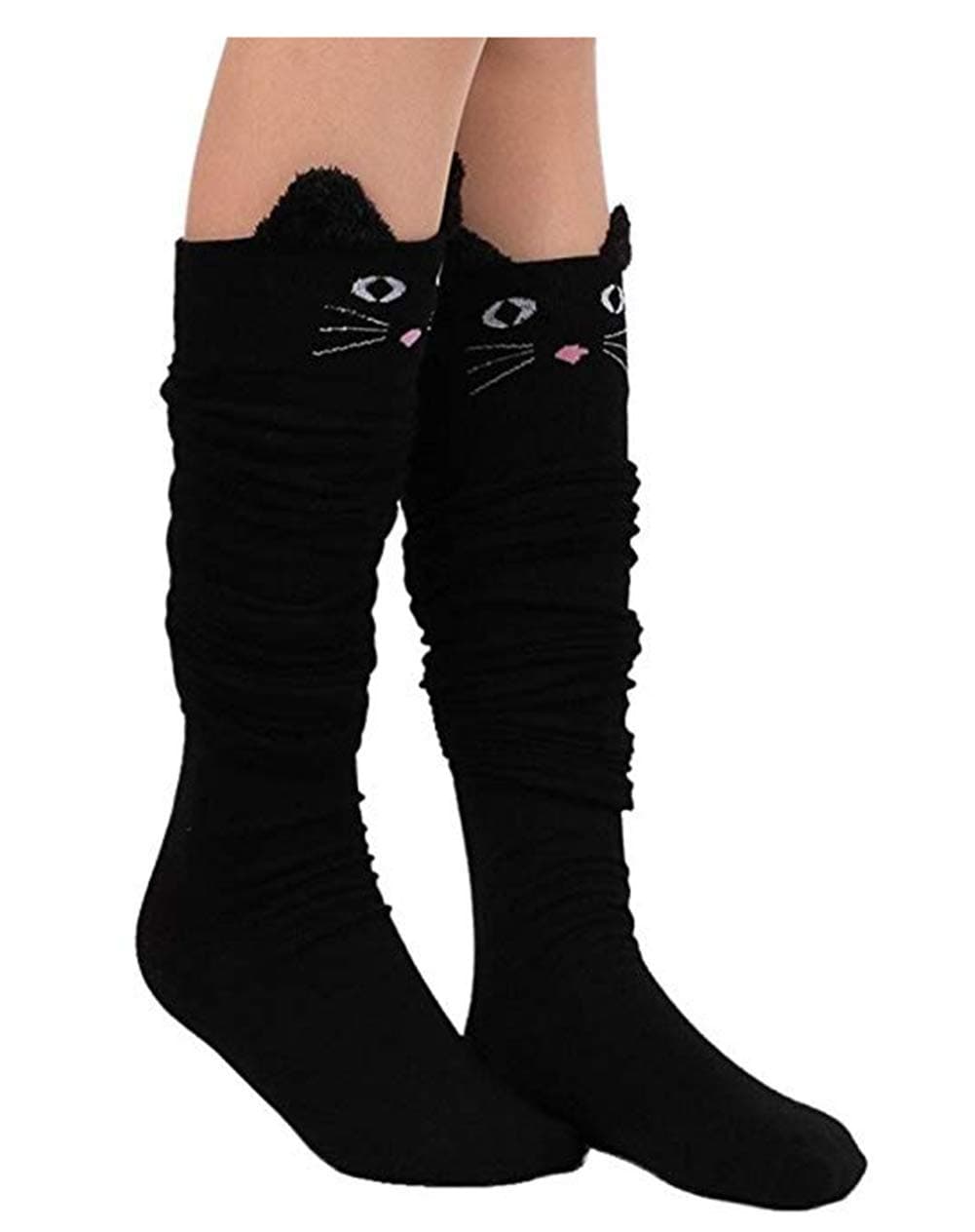 Womens Knee High Socks, womens socks, PXH Ladies Cat Catoon Cute Long Socks Over Knee High Sock.