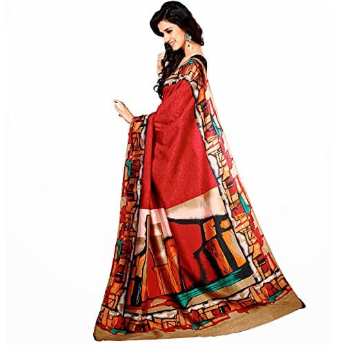 Shree Designer Sarees Women's Multi Colour Cotton Silk Saree With Unstitched Blouse