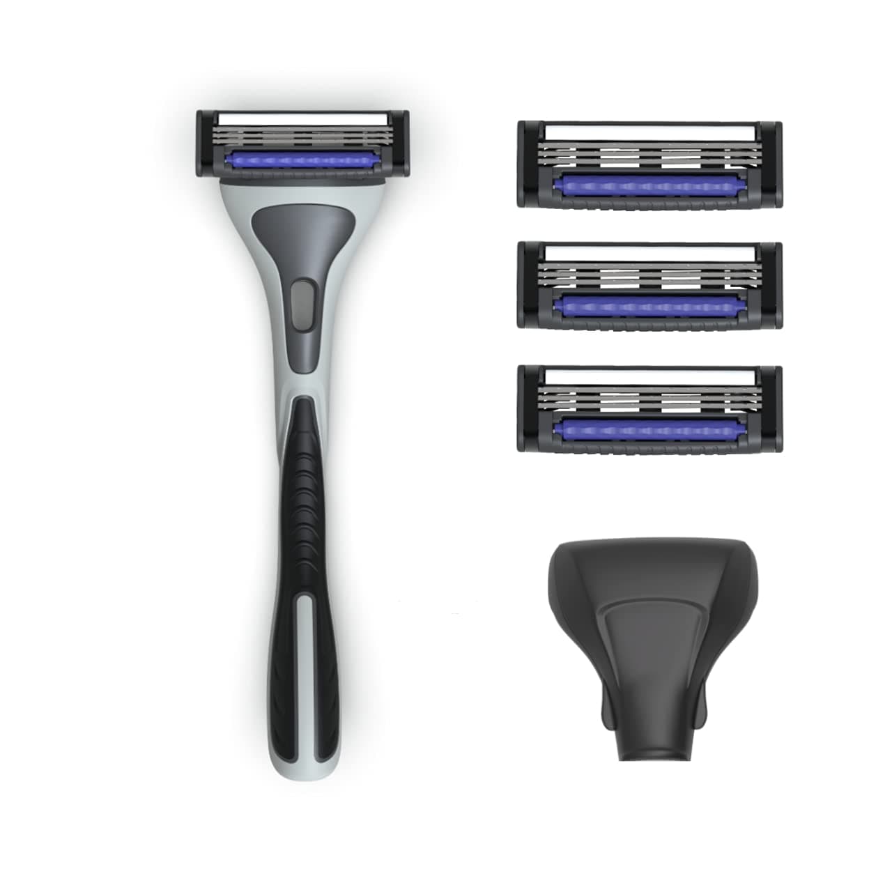 Zlade HyperGlide3 Blade Shaving Razor for Men - Platinum and PTFE Coated Swedish Steel Blades - 1 Razor Handle + 4 Cartridges + 1 Protective Travel Case/Cover (New and Improved)