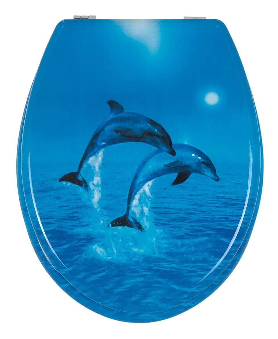 HKTHQ Wooden Toilet SEAT MDF Novelty Toilet SEAT Retro WC Printed Funky Pattern Fabulous Universal Design Resin Coated Premium Chrome Hinges (PN171)