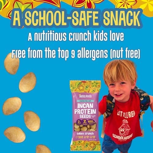 Brass Roots Organic Incan Protein Seeds - Salted - 10 oz, High Protein, School Safe, Nut Free, High Omega 3, Supports Gut Health, Good Source of Fiber, Shark Tank (10 oz (Pack of 1), Salted)