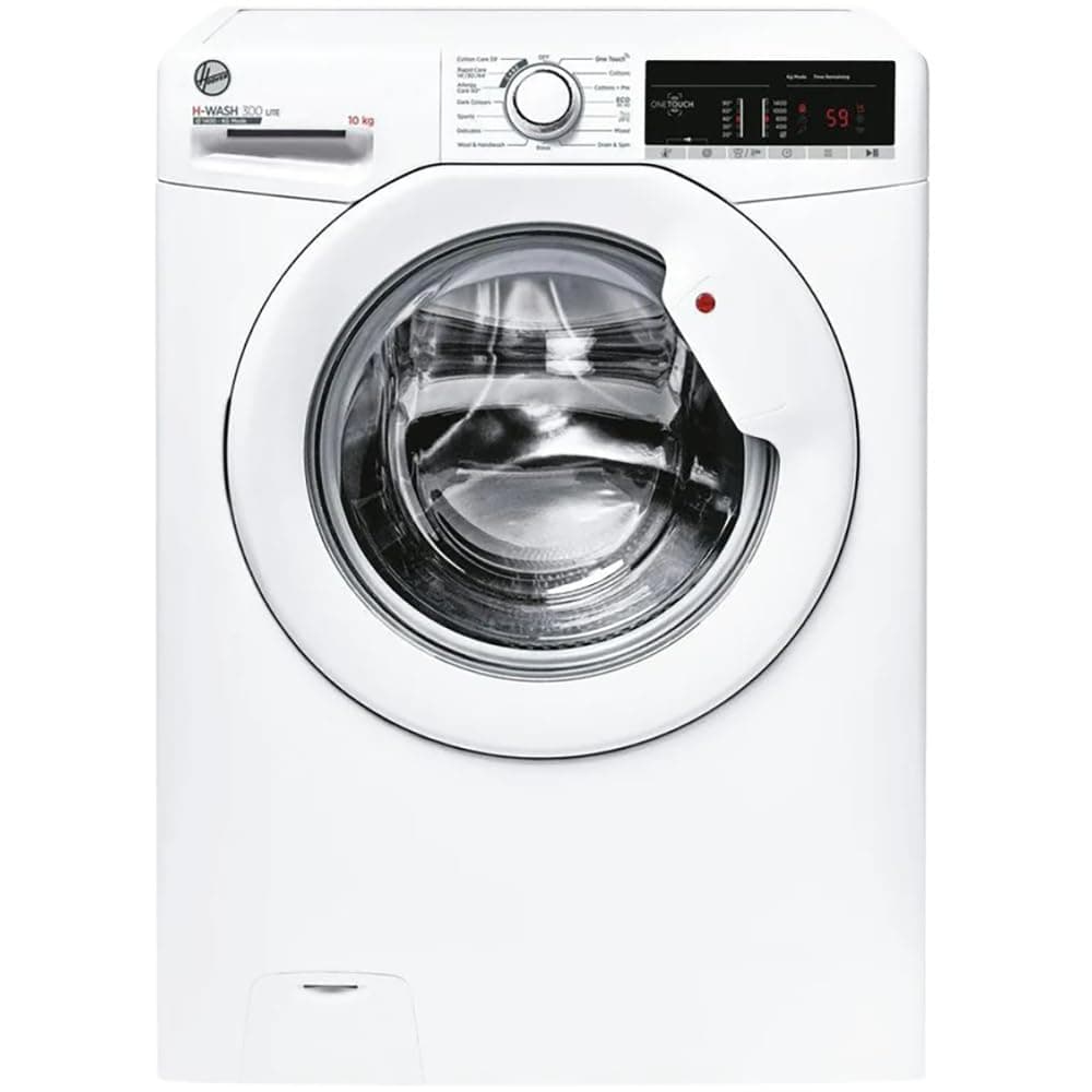 MyChoice Hoover H3W410TAE H-Wash 300, 10kg 1400rpm Washing Machine, White, NFC, 14/30/44 min Rapid, Digital Display