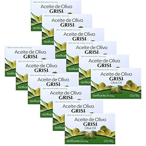 Grisi Olive Oil Soap, Jabon Aceite de Olivo, 3.5 Oz, 12 Count
