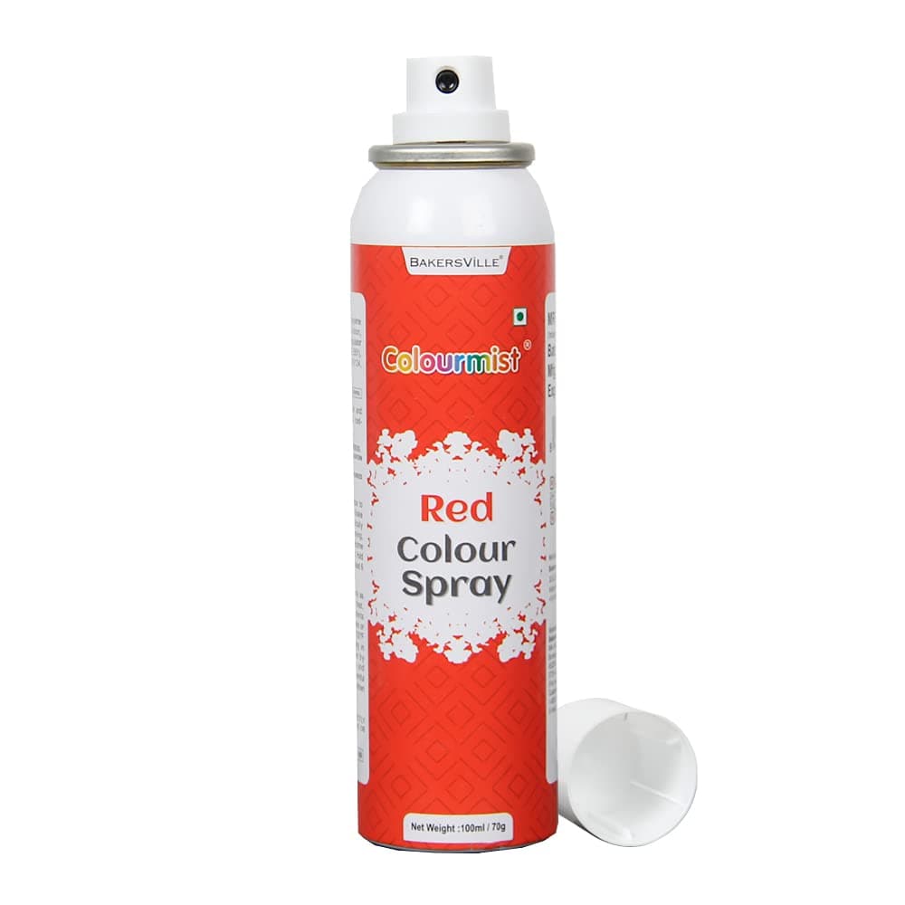 COLOURMIST Premium Edible Colour Spray (Red), 100ml | Cake Decorating Spray Colour for Cakes, Cookies, Cupcakes Or Any Consumable For A Dazzling Effect, Red